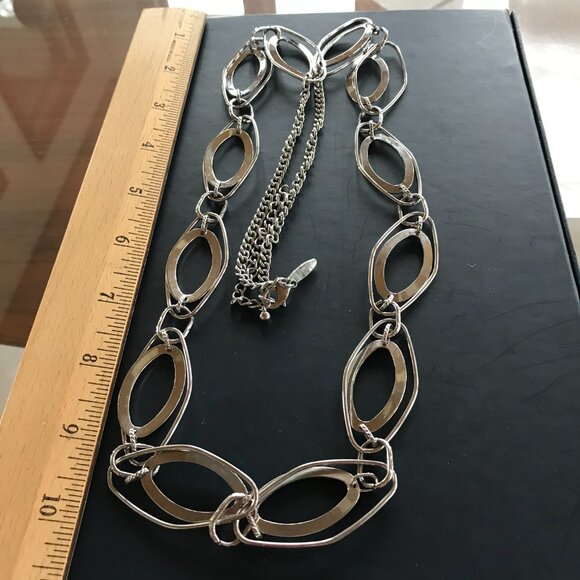 NY Collection 36" Concentric Ovals Necklace w/Lobster Claw Clasp - Picture 7 of 9